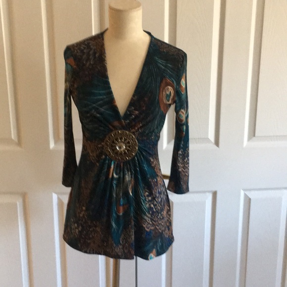 NWOT Beautiful teal Boston Proper Top - Picture 1 of 3